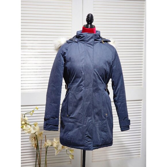 NWOT Spire By Galaxy Women's Navy Blue Jenar Heavyweight Coat Jacket Size S 2206 - Picture 5 of 15